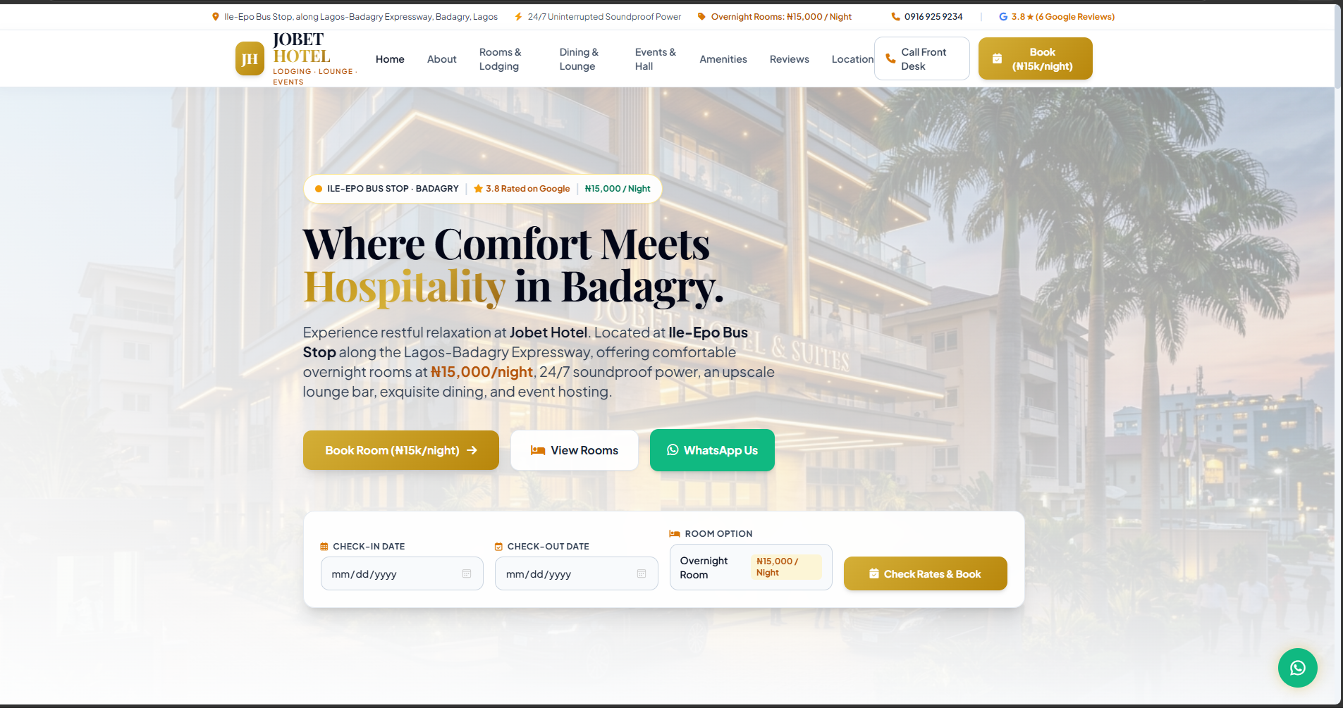 Jobet Hotel & Suites Booking Engine
